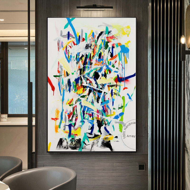 Street Graffiti Oil Painting On Canvas Hand Painted Abstract Wall Art For Decor-image