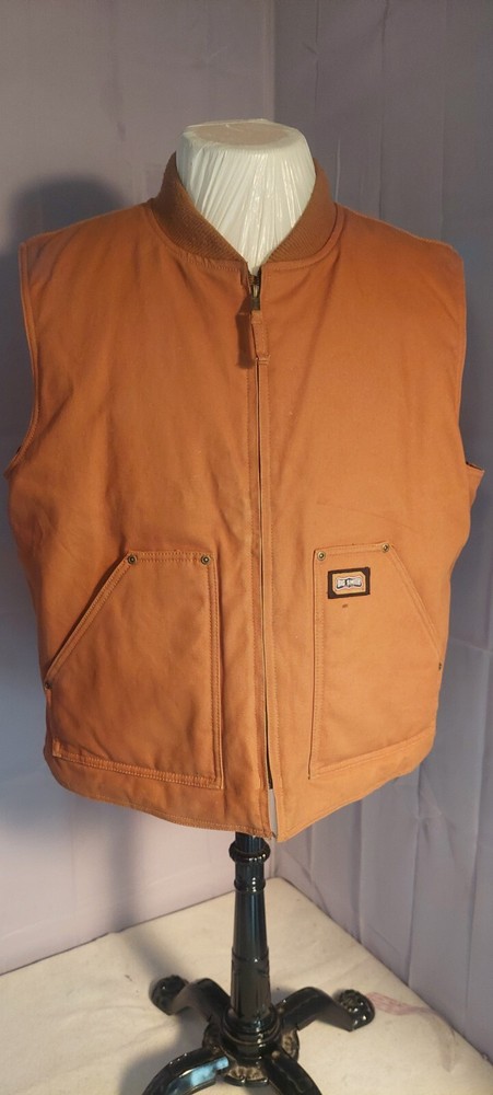 Big Smith Men's XLarge Insulated Work Duck Vest Hunting Full Zip Construction