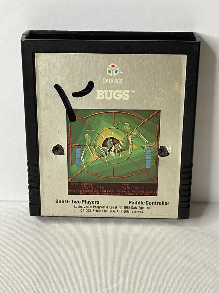 Bugs (Atari 2600, 1982) Authentic Data Age Cartridge Only Cleaned Tested