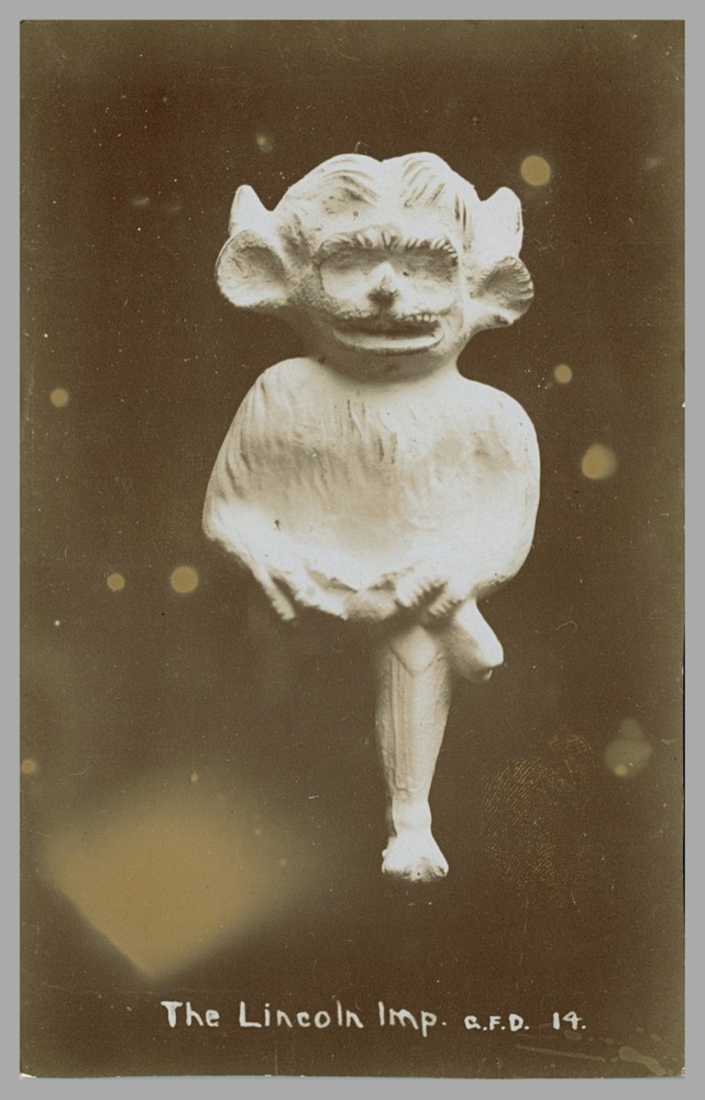 The Lincoln Imp Statue Lincoln Cathedral England c1910 RPPC Postcard