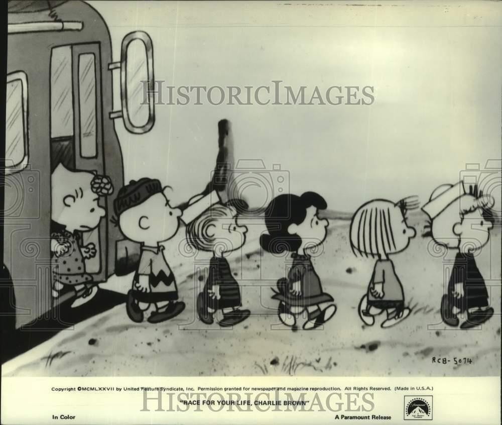 1977 Press Photo Peanuts Gang star in 