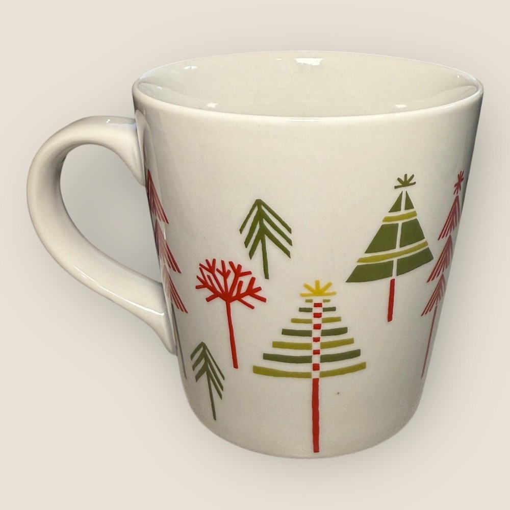 Julia Rothman Holiday Trees Ceramic Mug for Coffee Tea or Cocoa by Crate & Barrel