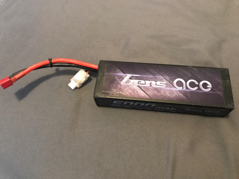 Gens Ace 5000mAh 7.4V 50C 2S HardCase Lipo RC Car Battery Pack With Dean plug.-image