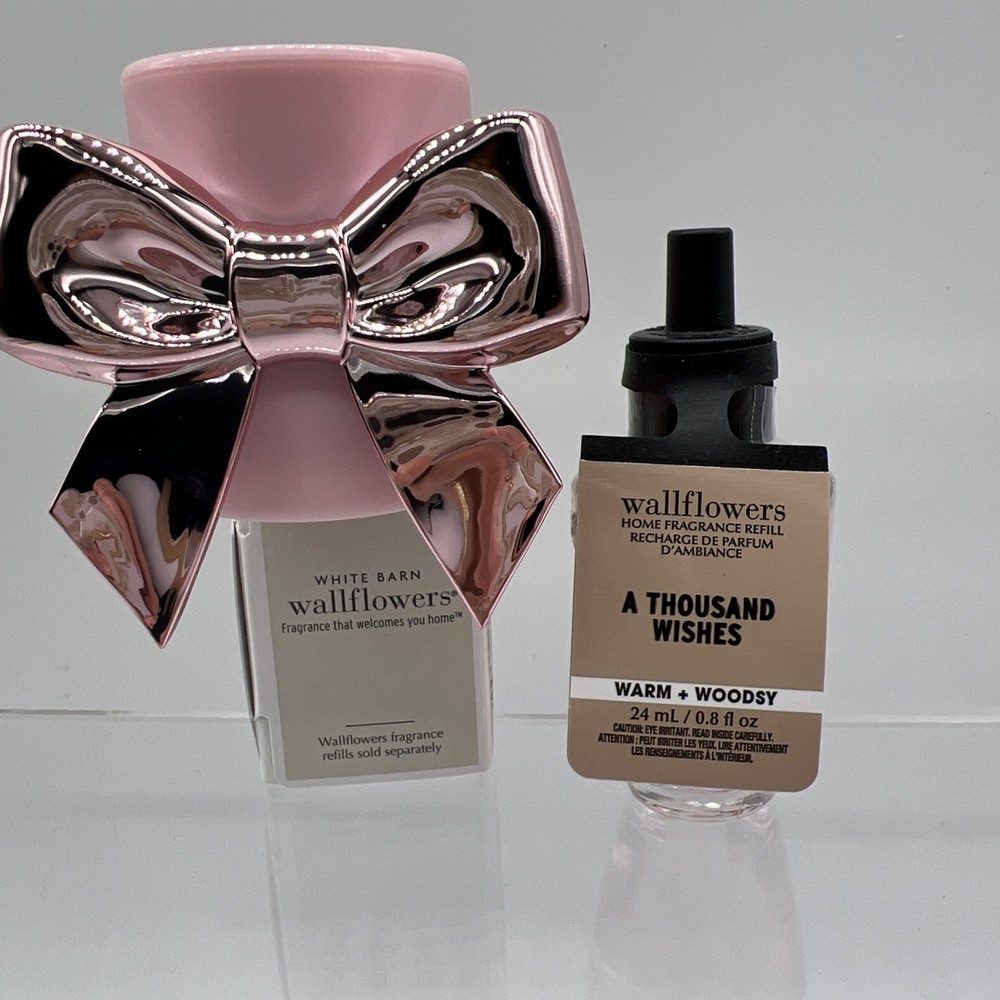 Bath & Body Works A Thousand Wishes Pink Bow Wallflower Plug In Diffuser &Refill