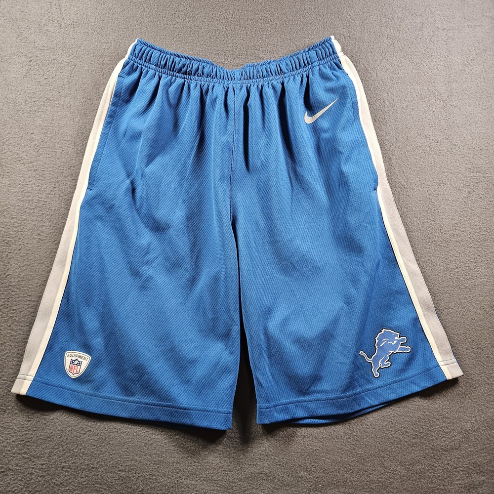 Detroit Lions NFL Dri-Fit Blue Striped Unlined Shorts Size Small