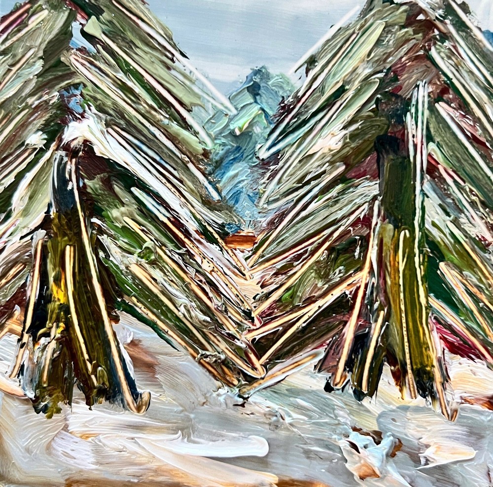 Pinery Pines Oil Painting Winter Landscape Abstract Expressionism Art