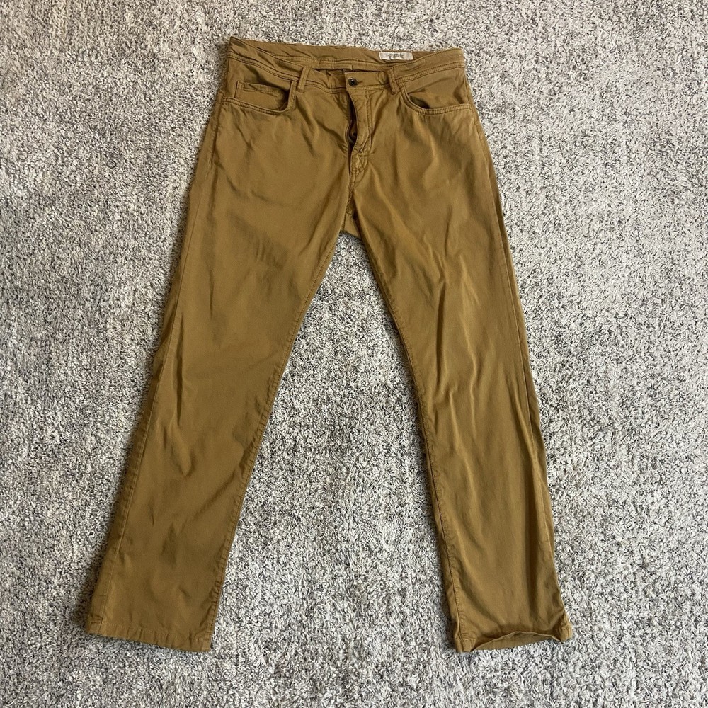 Ballin Pants Mens 36x29 Crescent Modern Fit Dark Khaki Bourbon Pima Cotton