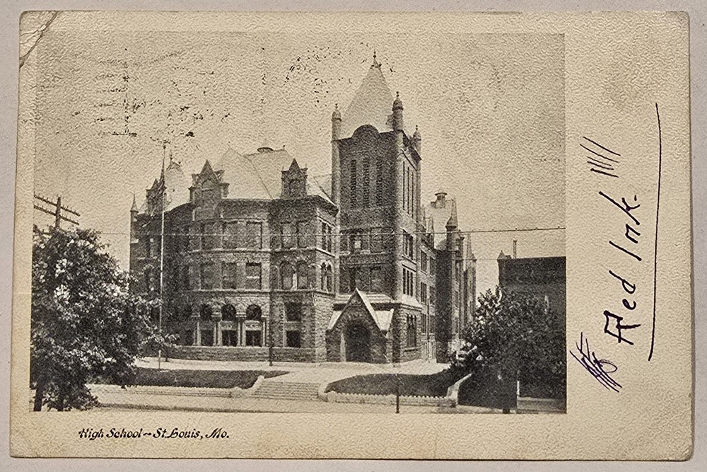 St. Louis, Missouri MO High School Vintage Postcard 1907