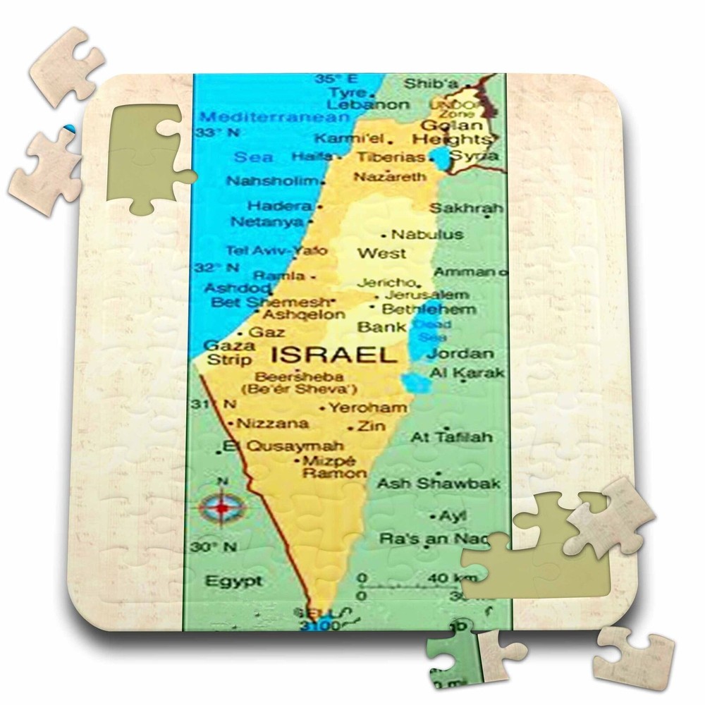 3dRose Map Of Israel 10x10 Inch Puzzle