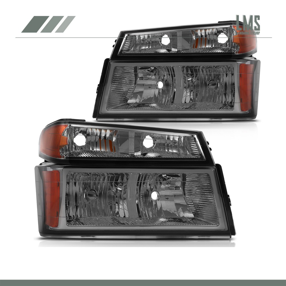 04-12 Chevy Colorado Left & Right Headlamp Assembly Pair Replacement