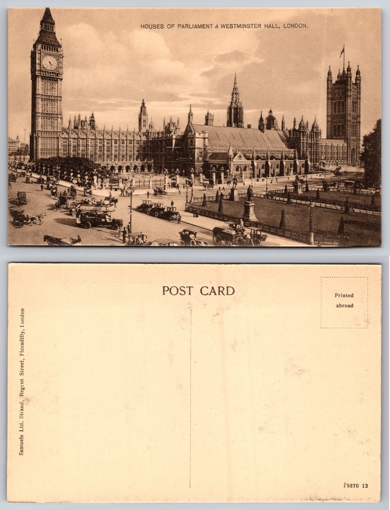 Houses Parliament Westminster Hall London Postcard