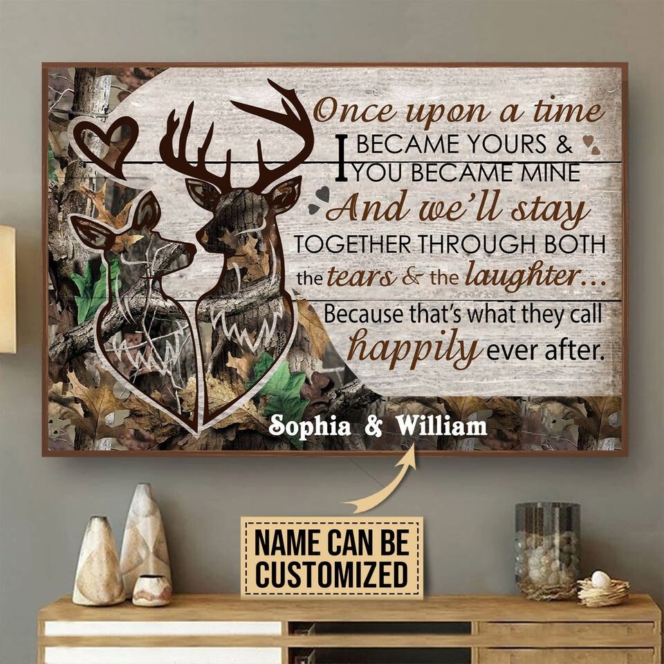 Deer Couple Camo Once Upon A Time Personalized Custom Poster No Frame