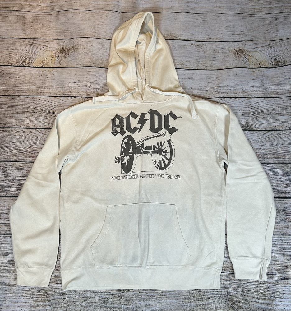 AC/DC Band Graphic Cream Sweatshirt for Men & Women Size Large-image