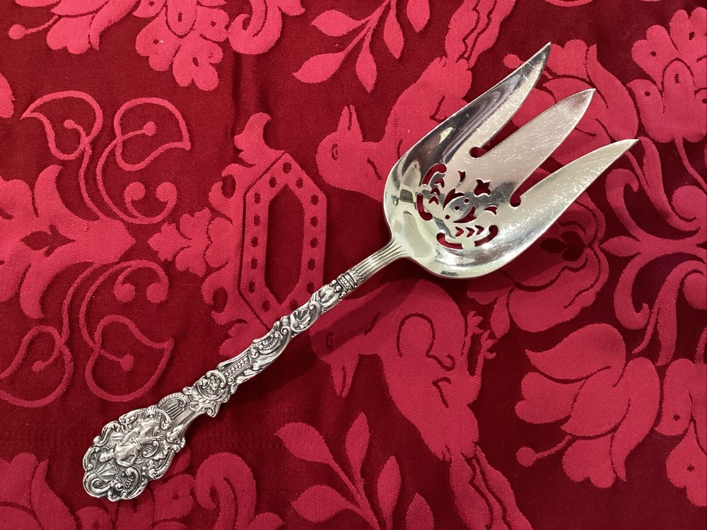 Versailles Gorham Sterling Silver Salad Serving Fork Pierced 8 3/4