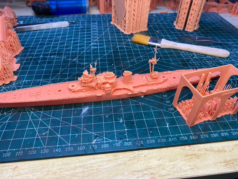 3D Printed 1/700 Italian Navy Cruiser Duke of Abruzzi Unpainted Model Kit-image
