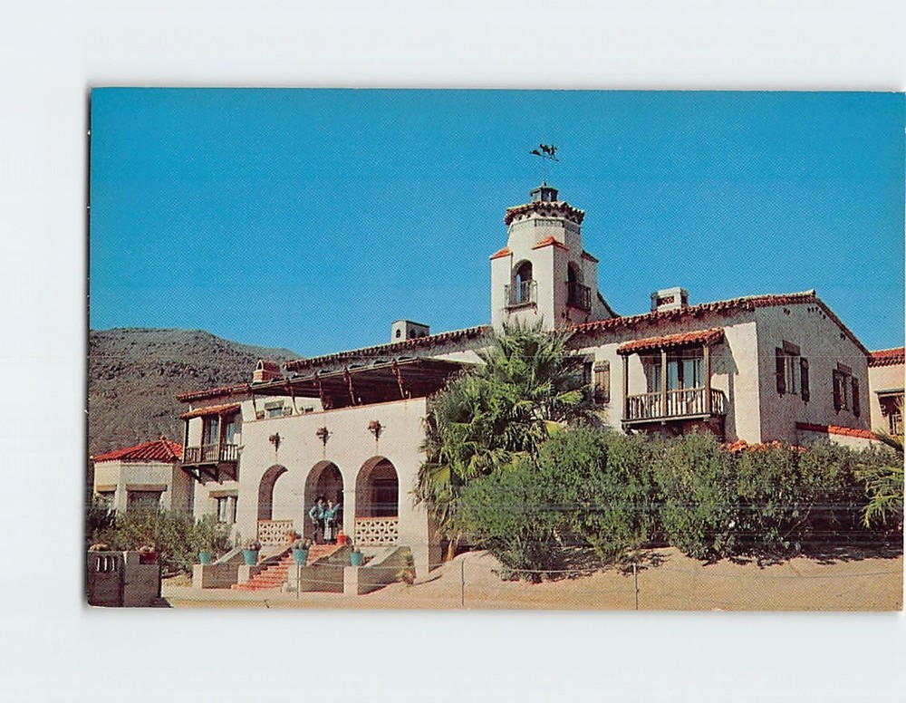 Postcard Scottys Castle Death Valley California USA