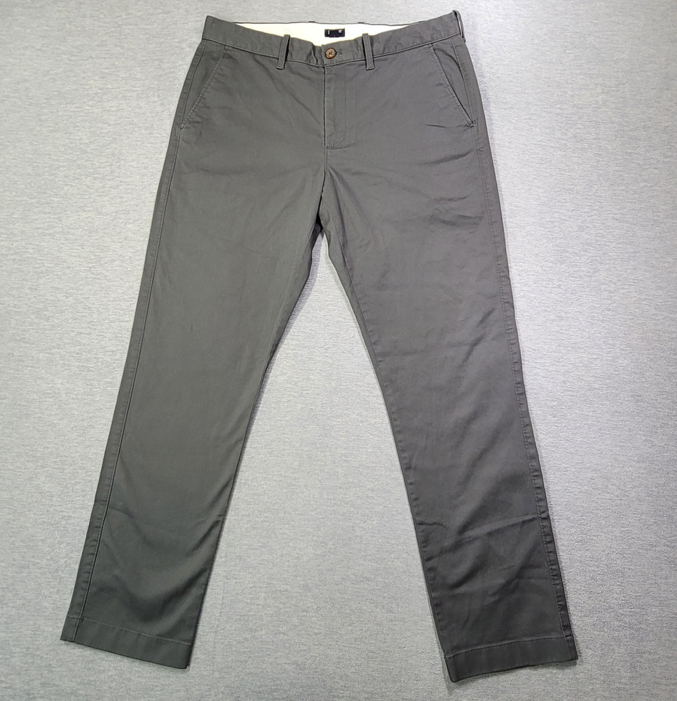 J Crew Pants Mens 34x32 Gray Straight Leg Flex Casual Preppy NWT