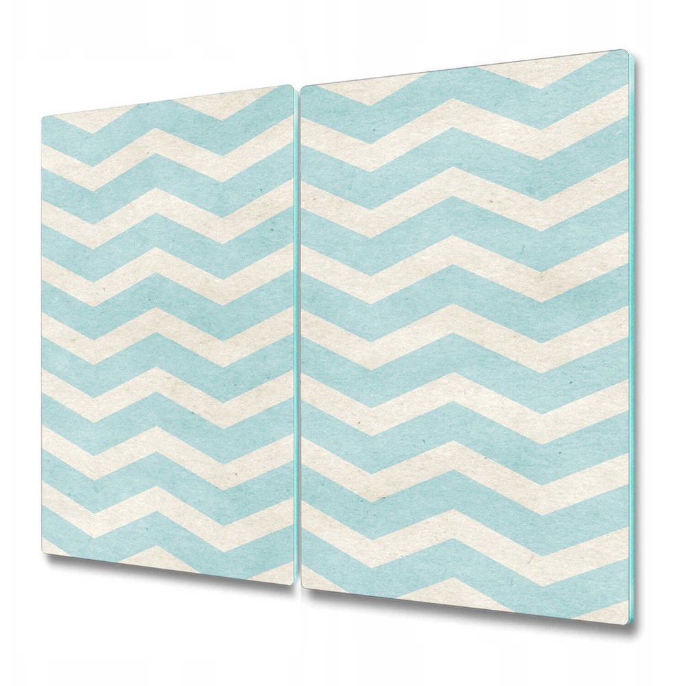 Glass Worktop Kitchen Chopping Cutting Board Black & white zigzag 2x30x52