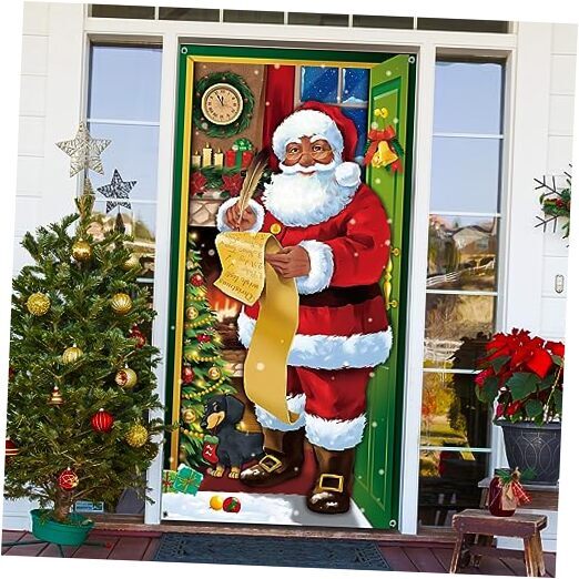 Christmas Door Cover Decoration Christmas Santa Claus Door Cover Xmas Door