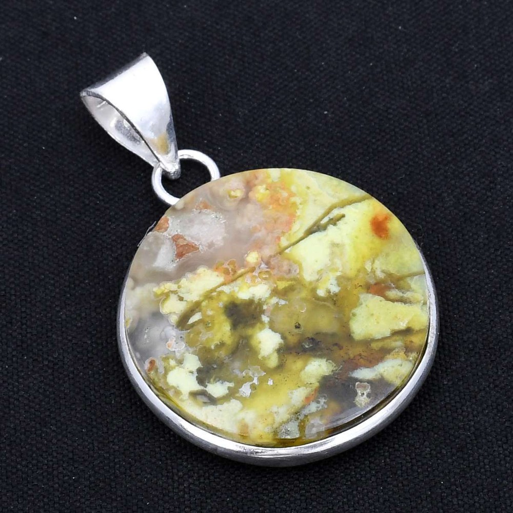 Australian Green Opal Ethnic Handmade Pendant Jewelry Gift  Blue Topaz AP-12967