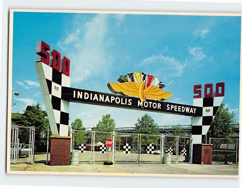 Postcard Main Gate Indianapolis Motor Speedway Indianapolis Indiana USA