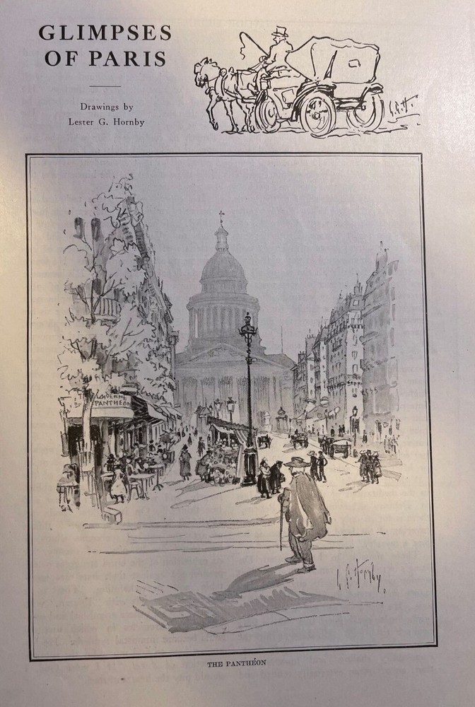1918 Glimpses of Paris France by Lester G. Hornby Pantheon Louvre