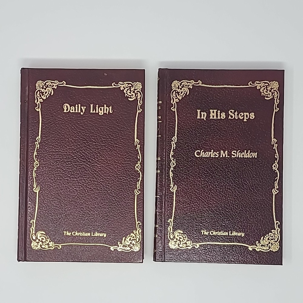 LOT of 2 Christian Library Hardcover Books Daily Light & In His Steps Decorative