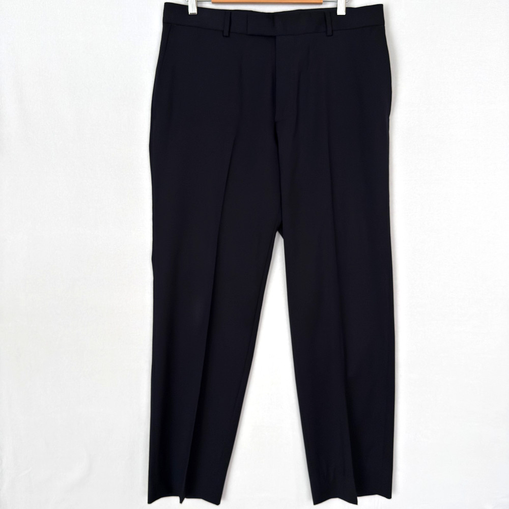 Boss Hugo Boss Men's Pants Black Size 34R 34x32 Dress Pant James Brown 100% Wool