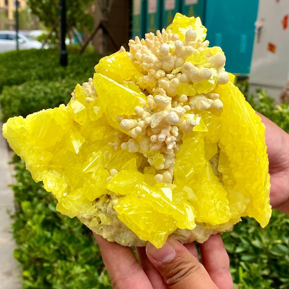 Natural Sulfur Crystal Cluster - Sharp Yellow Mineral Formation - 3.5LB