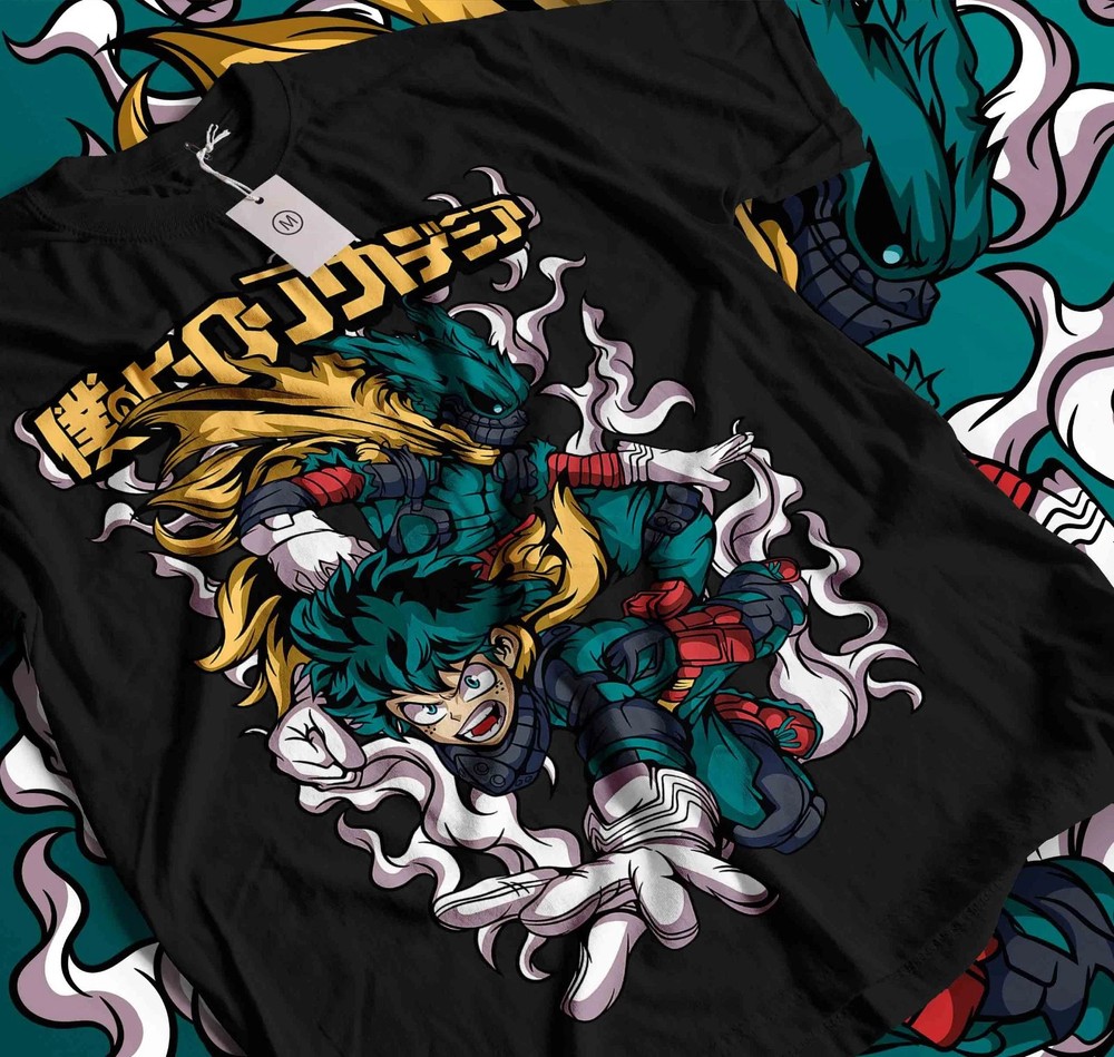 My Hero Academia Deku Izuku Midoriya Black T-shirt