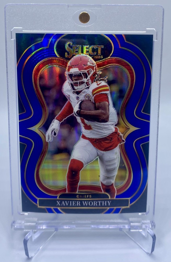 2025 Panini Select Xavier Worthy Blue Suite Level/99 Kansas City Chiefs