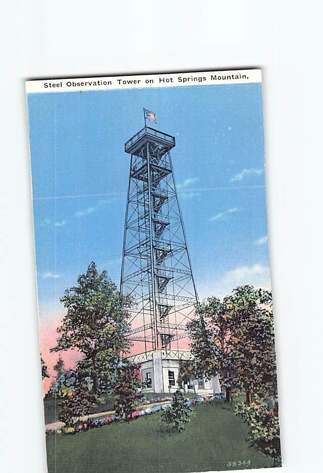 Postcard Steel Observation Tower on Hot Springs Mountain Arkansas USA