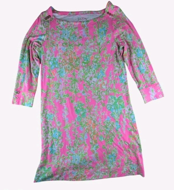 Lilly Pulitzer Sophie Dress Flamingo Pink Southern Charm print Size Large