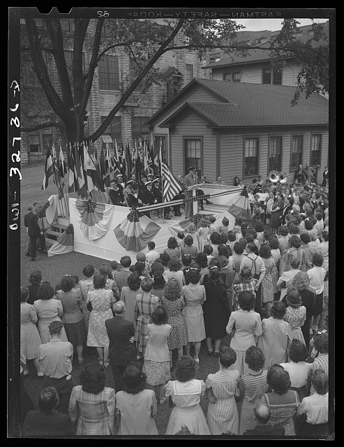 Oswego New York 1943 United Nations Week Columbia Mills workers rally