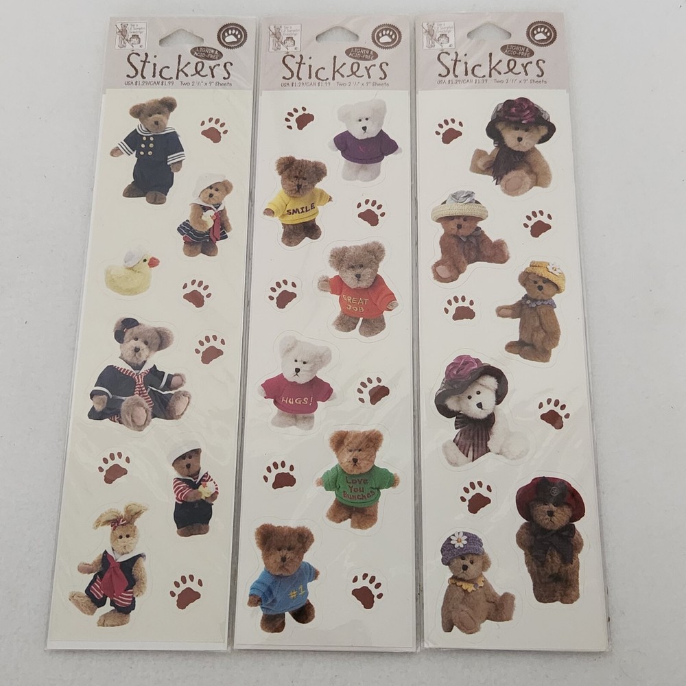 Vintage Boyd's Bear Lil Sumptin Acid-Free Stickers Fabulous Hats Sealed-image