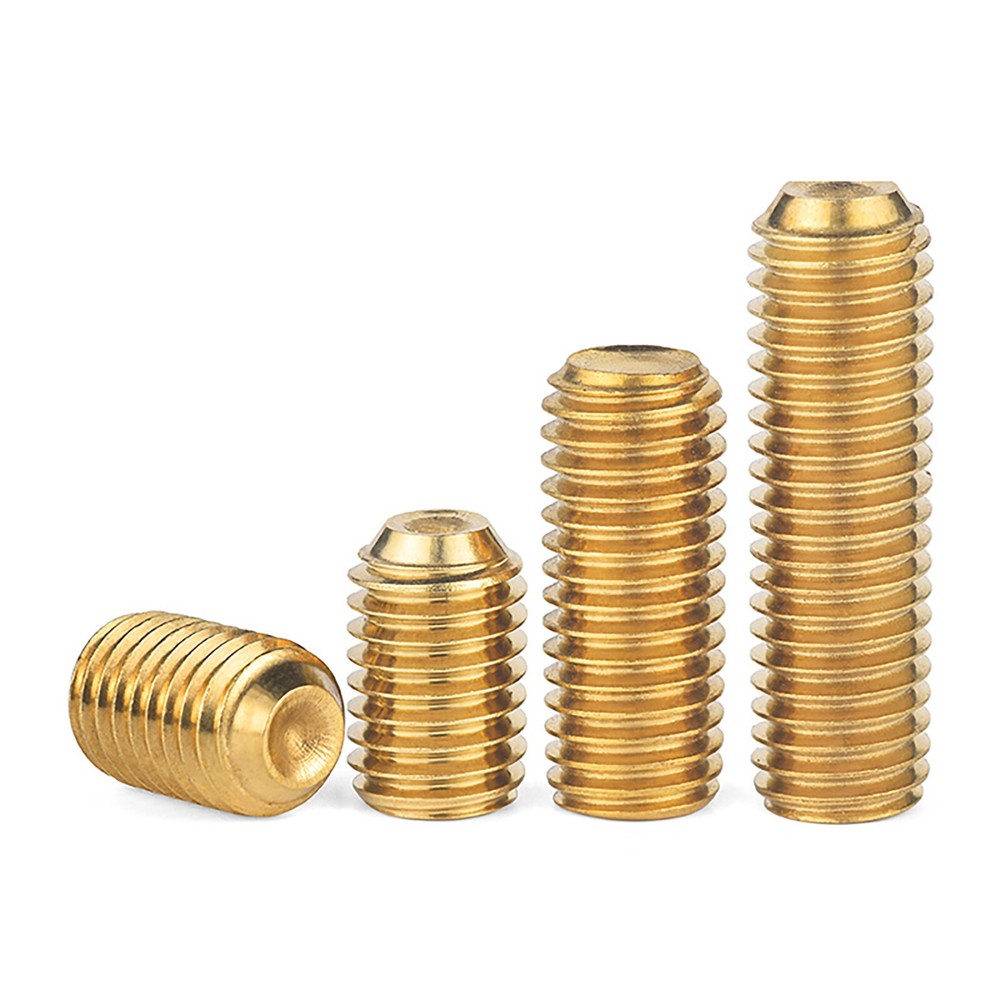 Din 916 M2 M3 M5 M6 M8 M10 M12 Brass Grub Screws Cup Point Hex Socket Set Screw