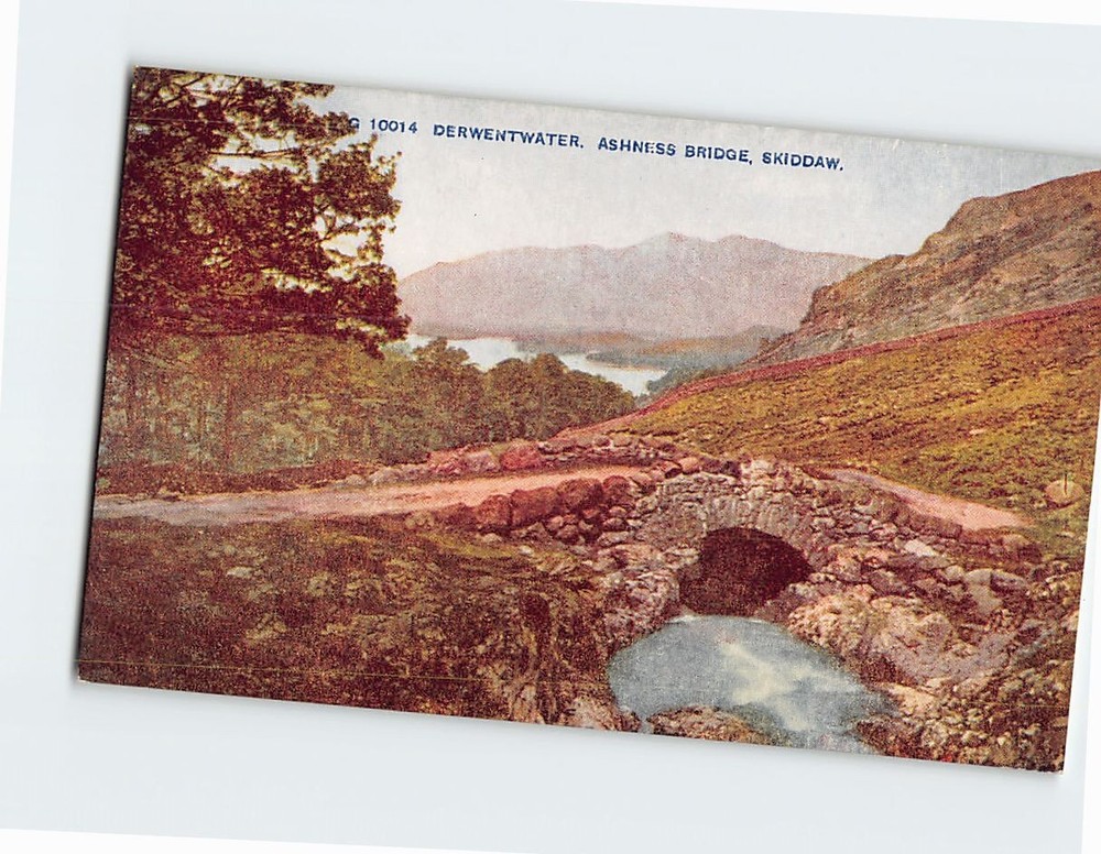 Postcard Derwentwater, Ashness Bridge, Skiddaw, Keswick, England