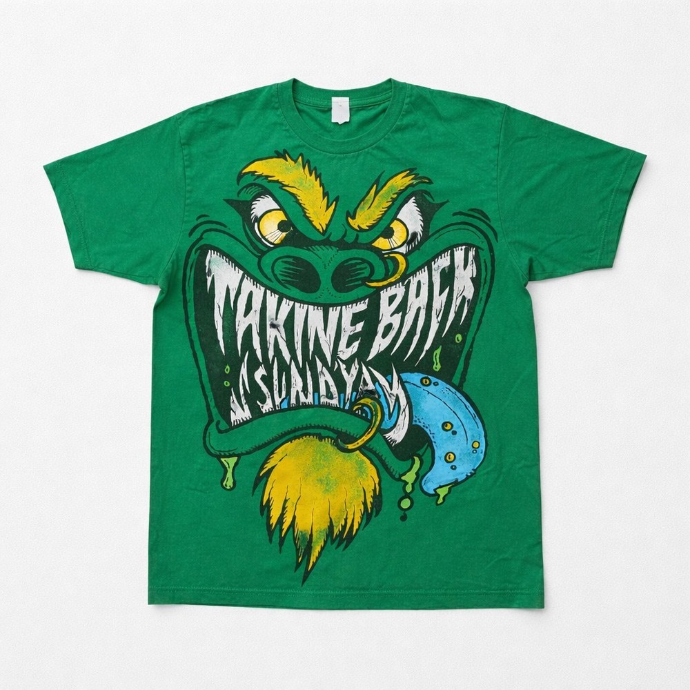 Taking Back Sunday Shirt Mens Medium Green Vintage Graphic Emo Tee y2k Band Punk