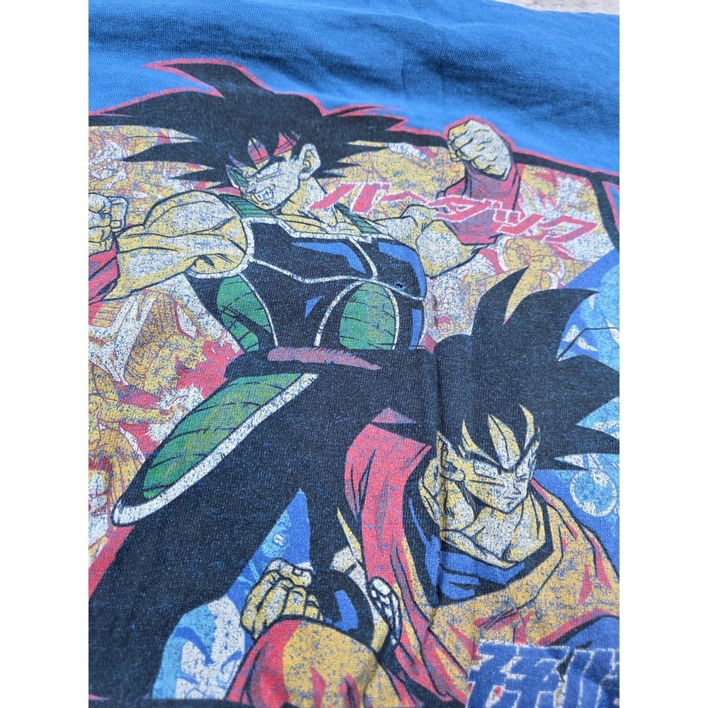 Vintage Dragon Ball Z Graphic T-Shirt Blue Distressed Anime Tee Mens Large