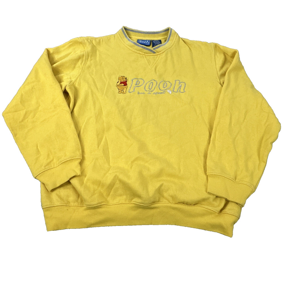 Disney Winnie the Pooh Women's Sweatshirt Yellow Vintage Style Size M