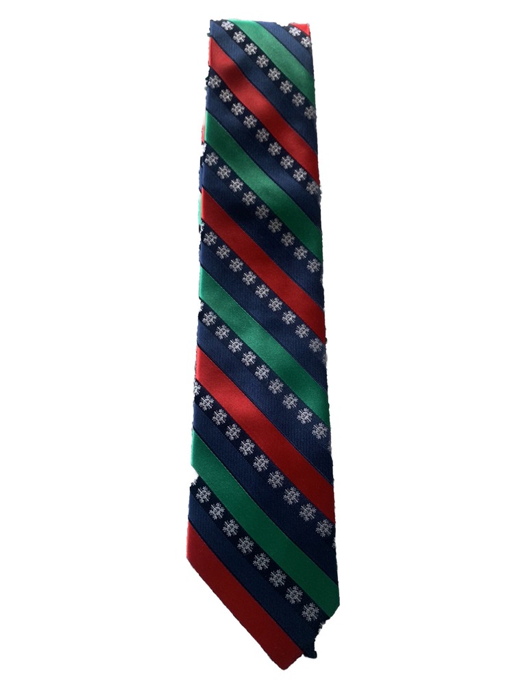 Holiday Traditions Hallmark Men’s Christmas Tie Red Green Blue Snowflake