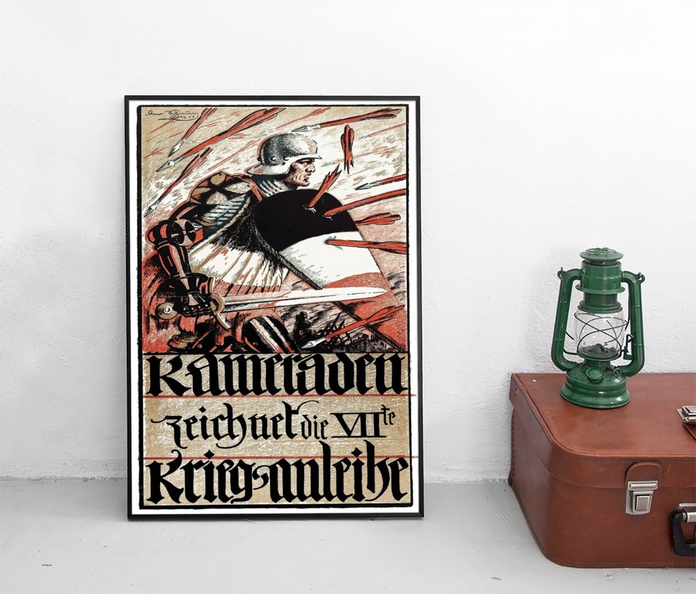 Poster 1st World War II Comrades! War Bond Draw! 1918 / Knight / Poster