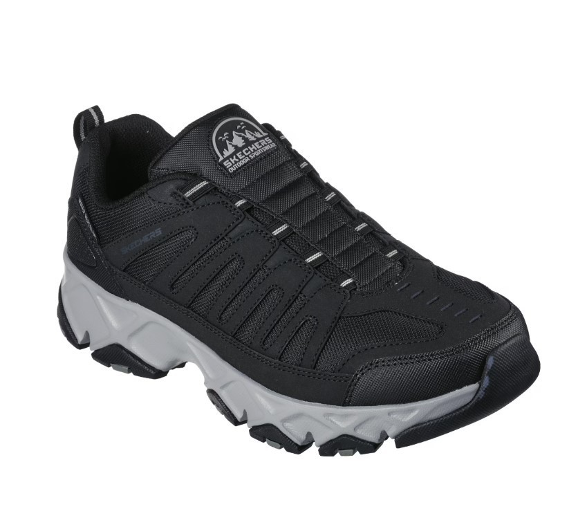 NEW Skechers Men's Crossbar Slip-on Sneaker Black/ Gray - Express delivery