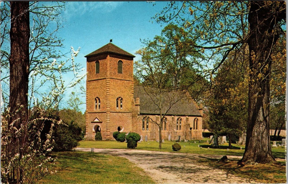 Smithfield VA-Virgina, St Luke's Church, Religion, Vintage Postcard