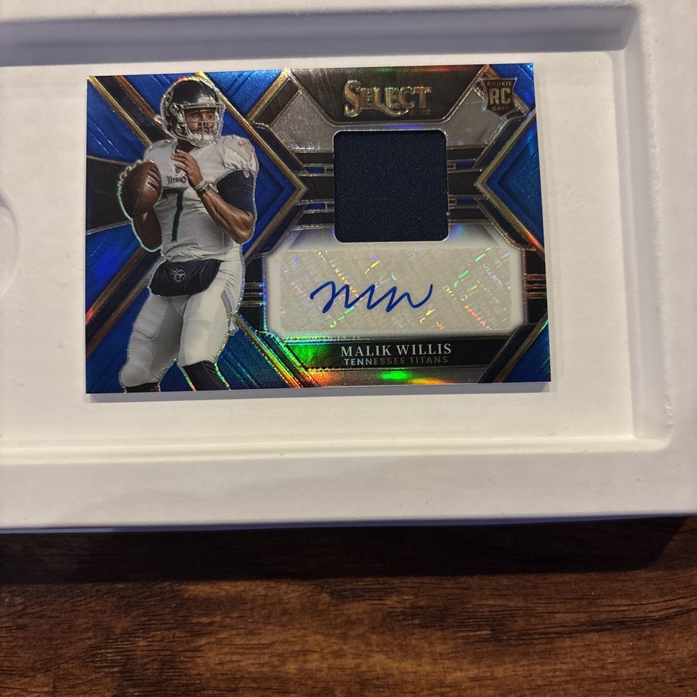 Malik Willis 2022 Panini Select Rookie Signatures Blue #RSM-MW /75 Auto Patch RC