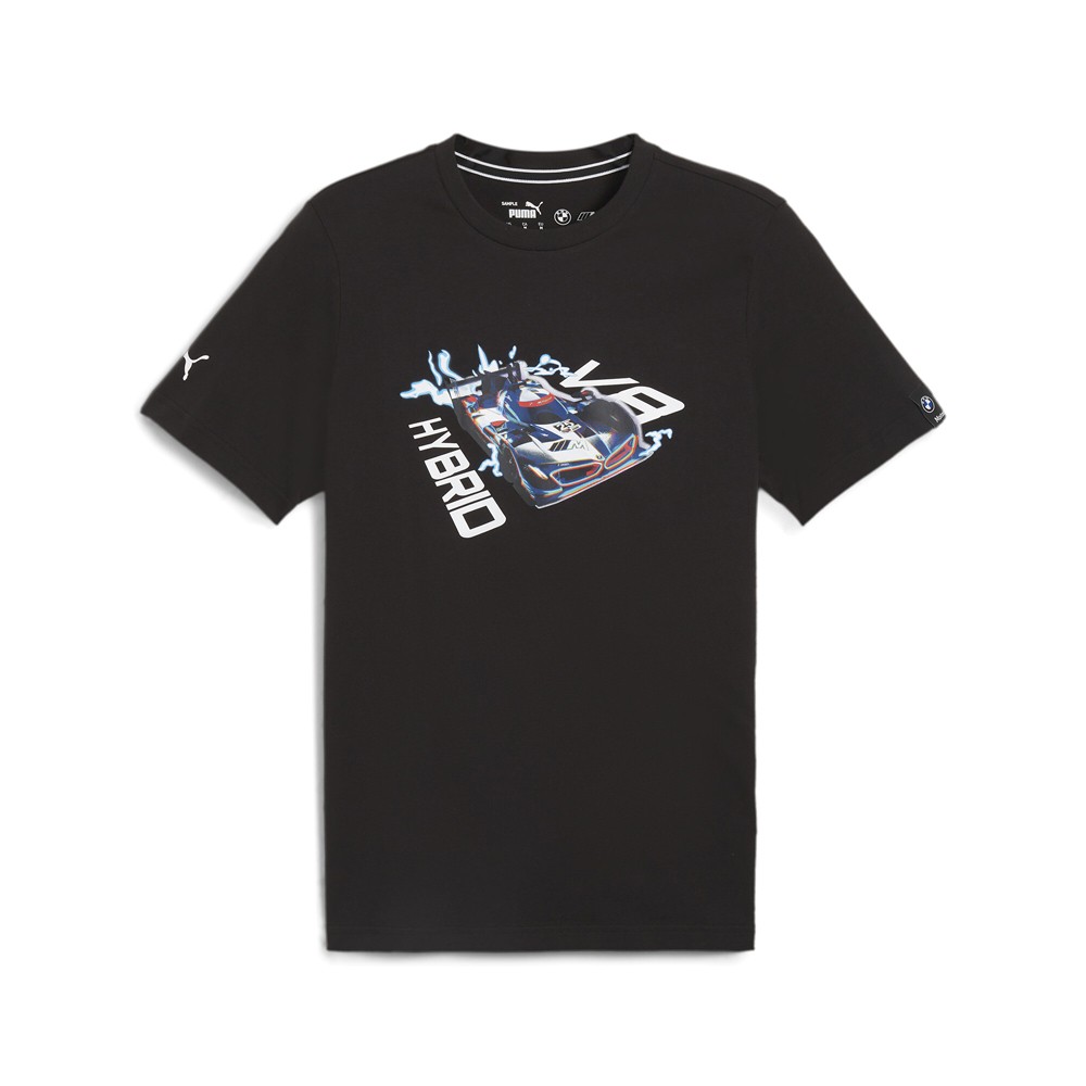PUMA Bmw M Motorsport Car Graphic Crew Neck Short Sleeve T-Shirt Mens Black Casu