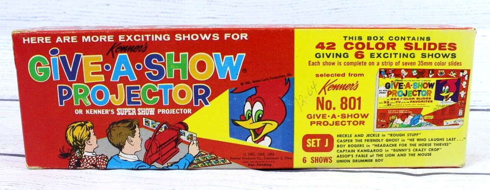 Vintage 1963 Kenner's Give A Show Projector Color Slides Set Casper Cpt Kangaroo