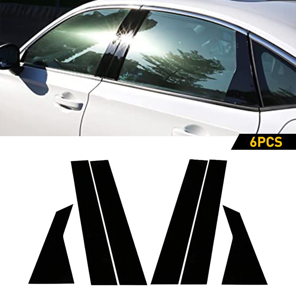 6Pcs For Honda Civic sedan 11th 2022 Car Black Window BC Pillar Posts Cover Trim