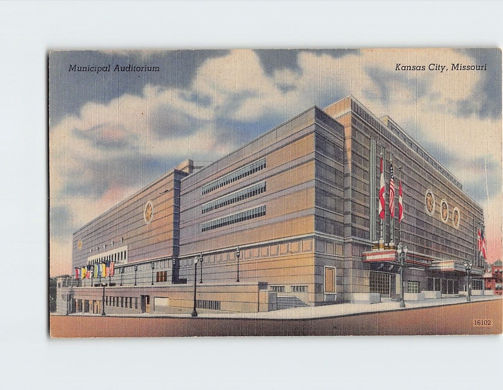 Postcard Municipal Auditorium in Kansas City Missouri