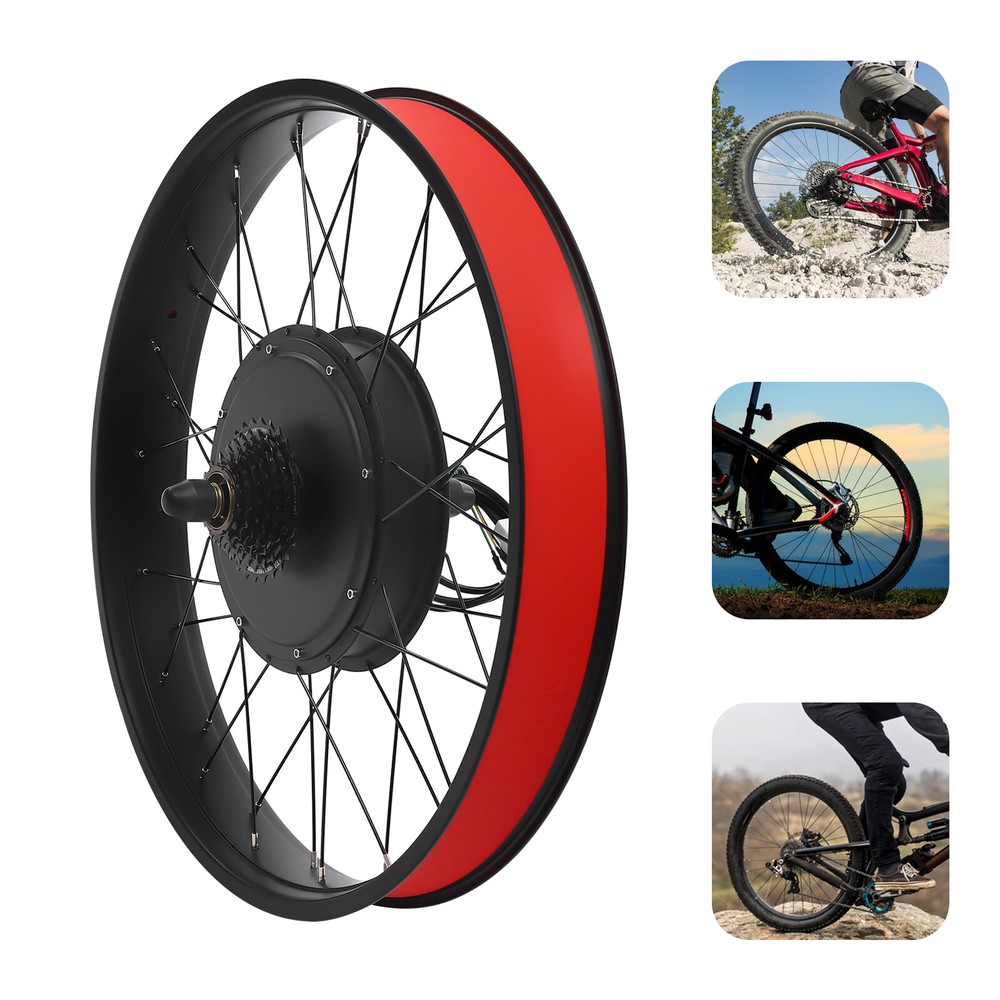 26-inch Fat Tire E-Bike Rear Wheel Conversion Kit 48V 1000W with LCD Display  